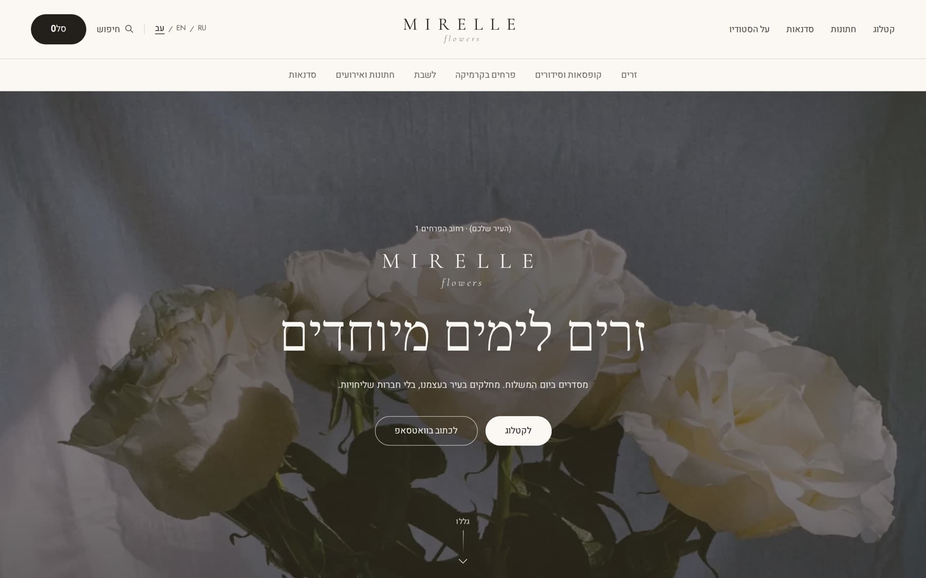 Home page in Hebrew