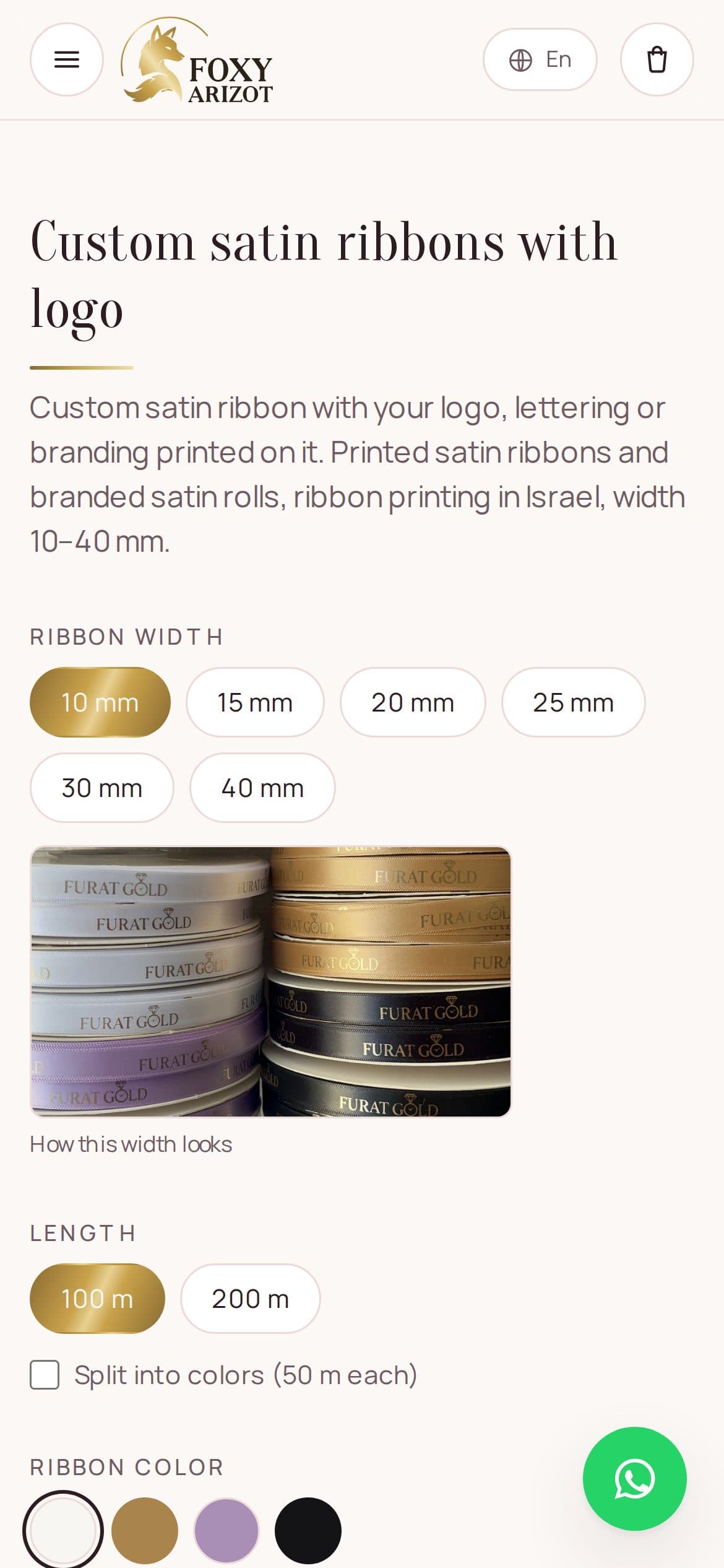 The ribbon designer on a phone
